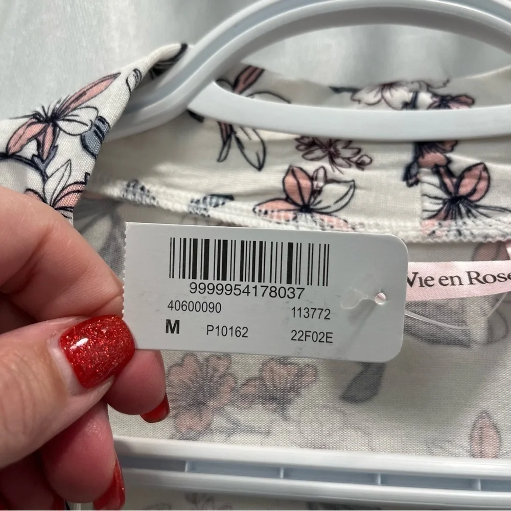 La Vie En Rose Soft jersey kimono with lace trim size medium - Picture 8 of 8